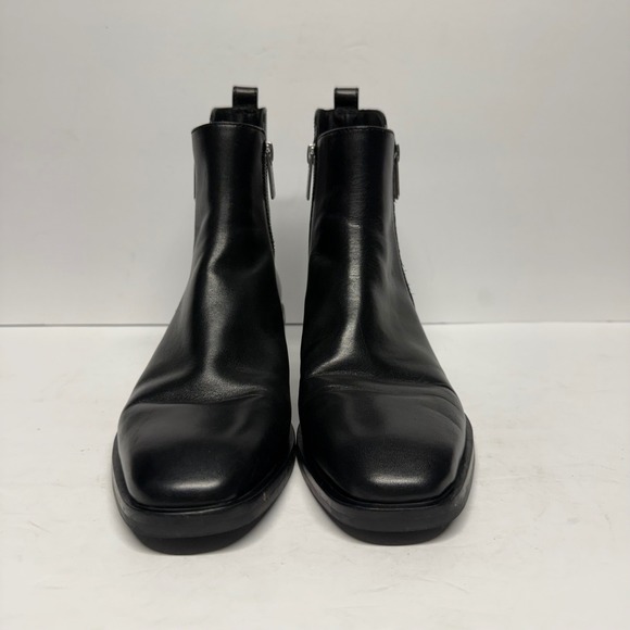 3.1 Phillip Lim Alexa Ankle Boot Black Leather Zip Square Toe Bootie Size 10 - Picture 2 of 11